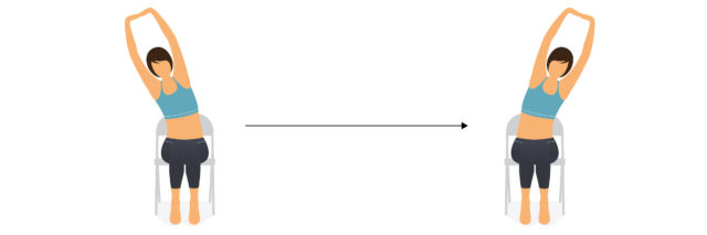 Finger über dem Kopf verschränken